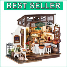 Load image into Gallery viewer, Compact DIY Miniature Café Dollhouse - Relaxing Craft Experience with LED