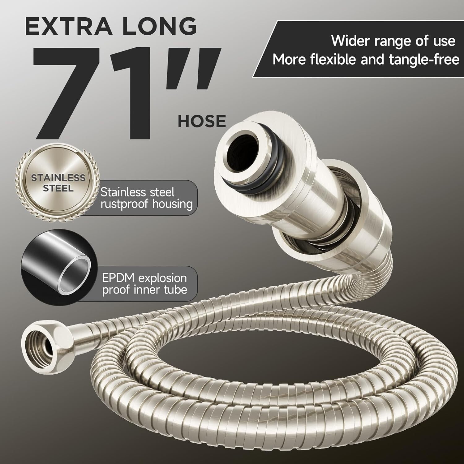 Adjustable 11.8 Inch Rain Showerhead Combo with 6 Spray Modes & Anti-Leak Design