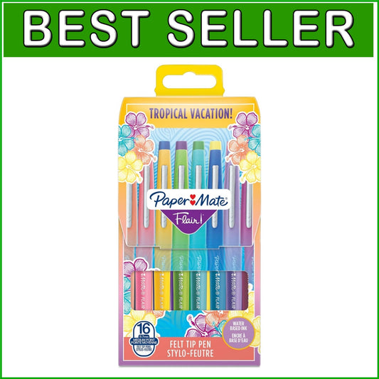 Bold & Bright Paper Mate Flair Pens | 16 Tropical Colors for Endless Creativity
