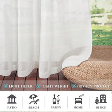 Load image into Gallery viewer, Stylish Linen Textured Sheer Curtains for Indoor/Outdoor Use - 2 Pack, 52"x96"