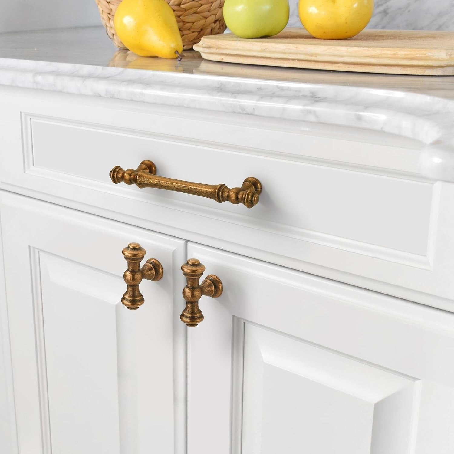 Durable Antique Brass Cabinet Pulls - 3.75 Inch (96mm) Hole Center Hardware