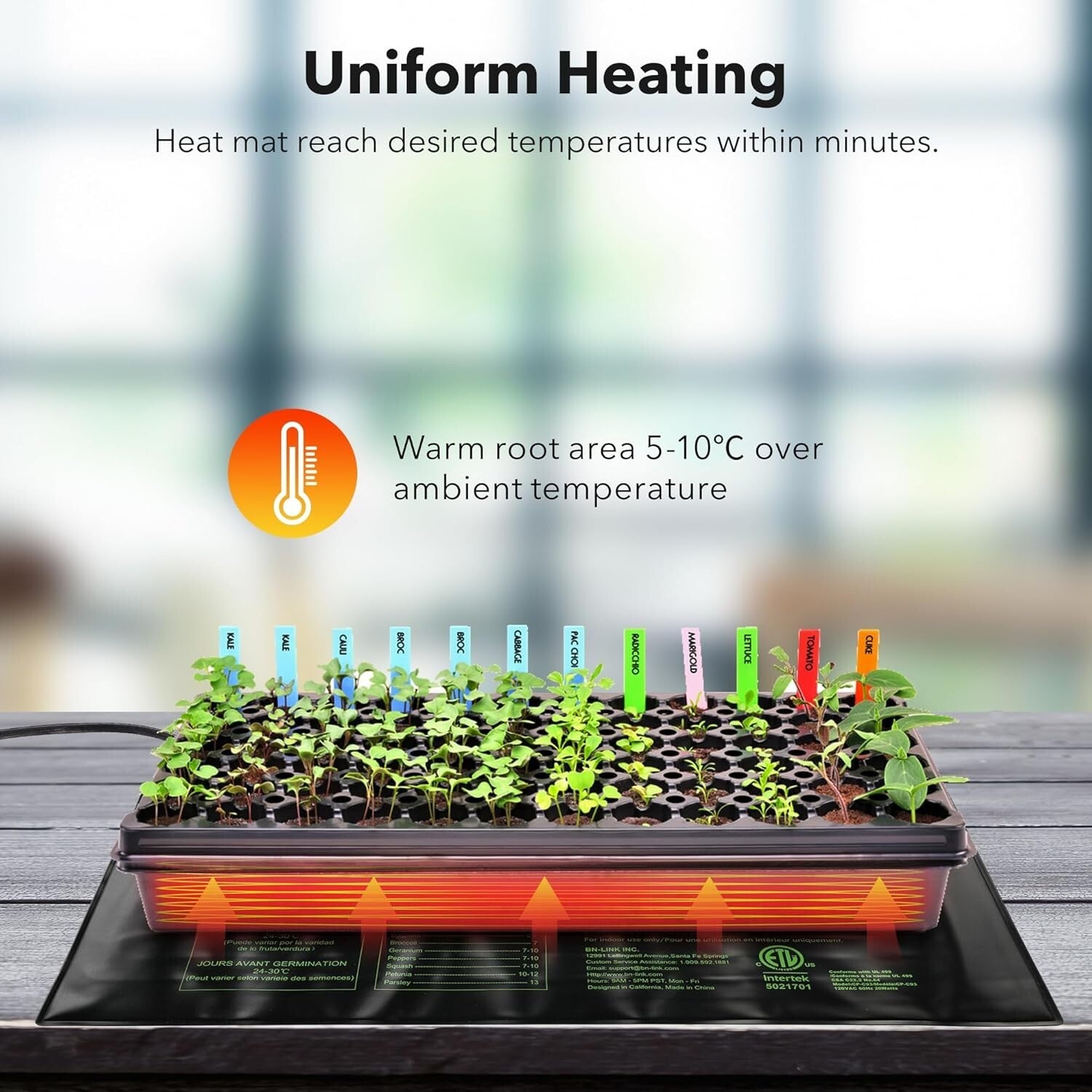 6-Pack Waterproof Seedling Heating Mats for Optimal Germination - 10" x 20.75"