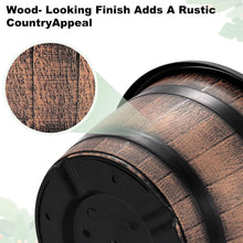 Load image into Gallery viewer, Elegant 14" Round Resin Flower Pots - 5-Gallon Whiskey Barrel Planter Design