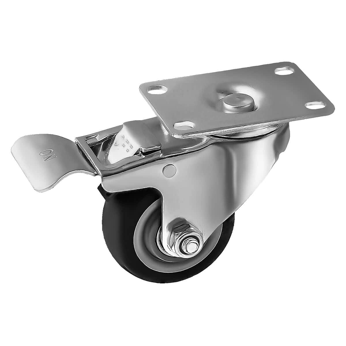 8 Pack Heavy-Duty 3" Swivel Plate Casters with Brakes for Effortless Mobility