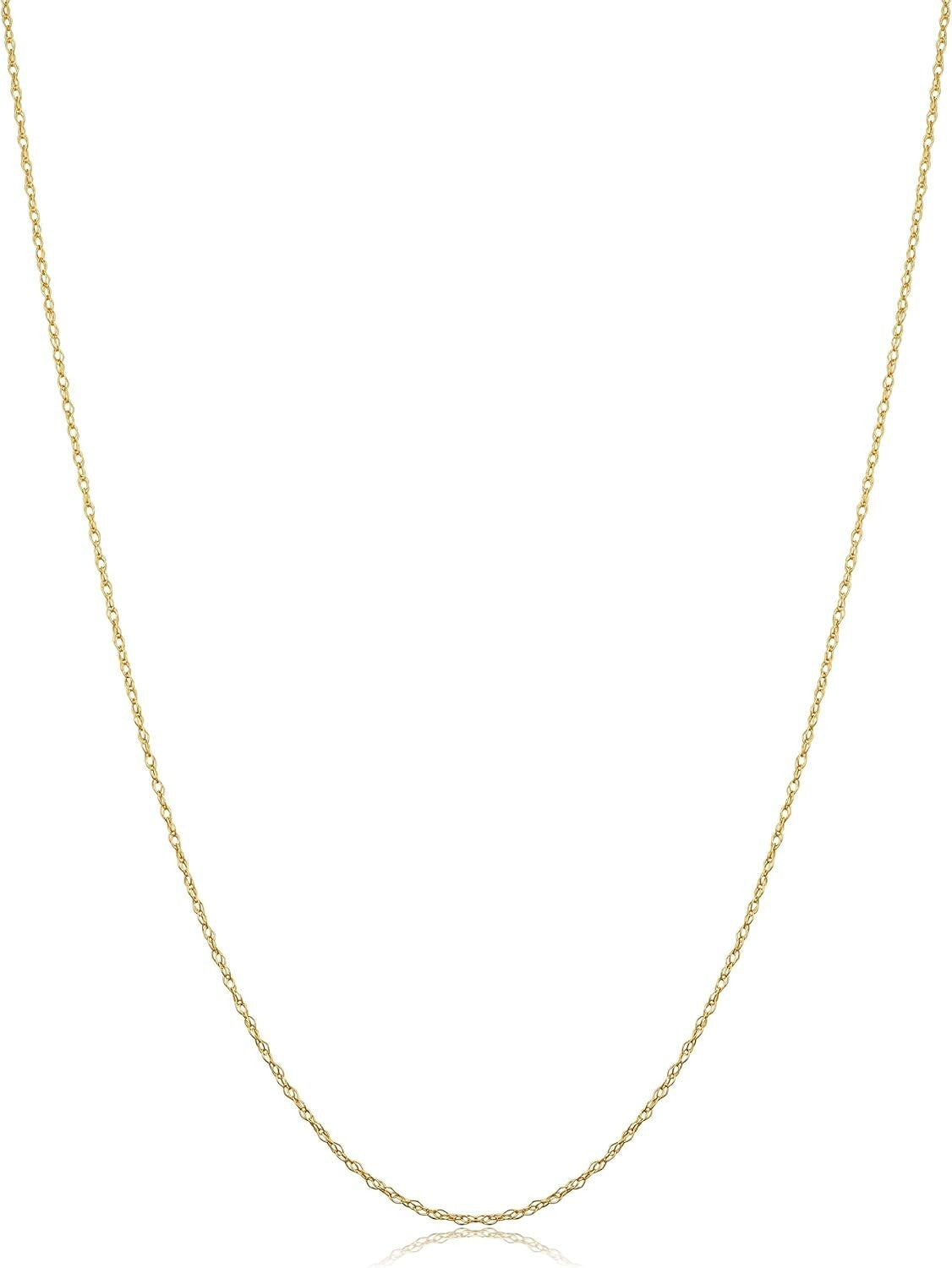 Elegant 14k Yellow Gold Rope Chain Necklace for Women - 24 Inch, 0.7 mm
