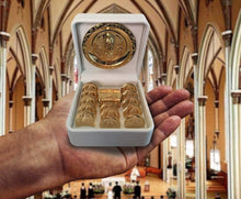 Load image into Gallery viewer, Handmade Gold-Plated Arras Wedding Coins - 13-Piece Unity Set with Chest