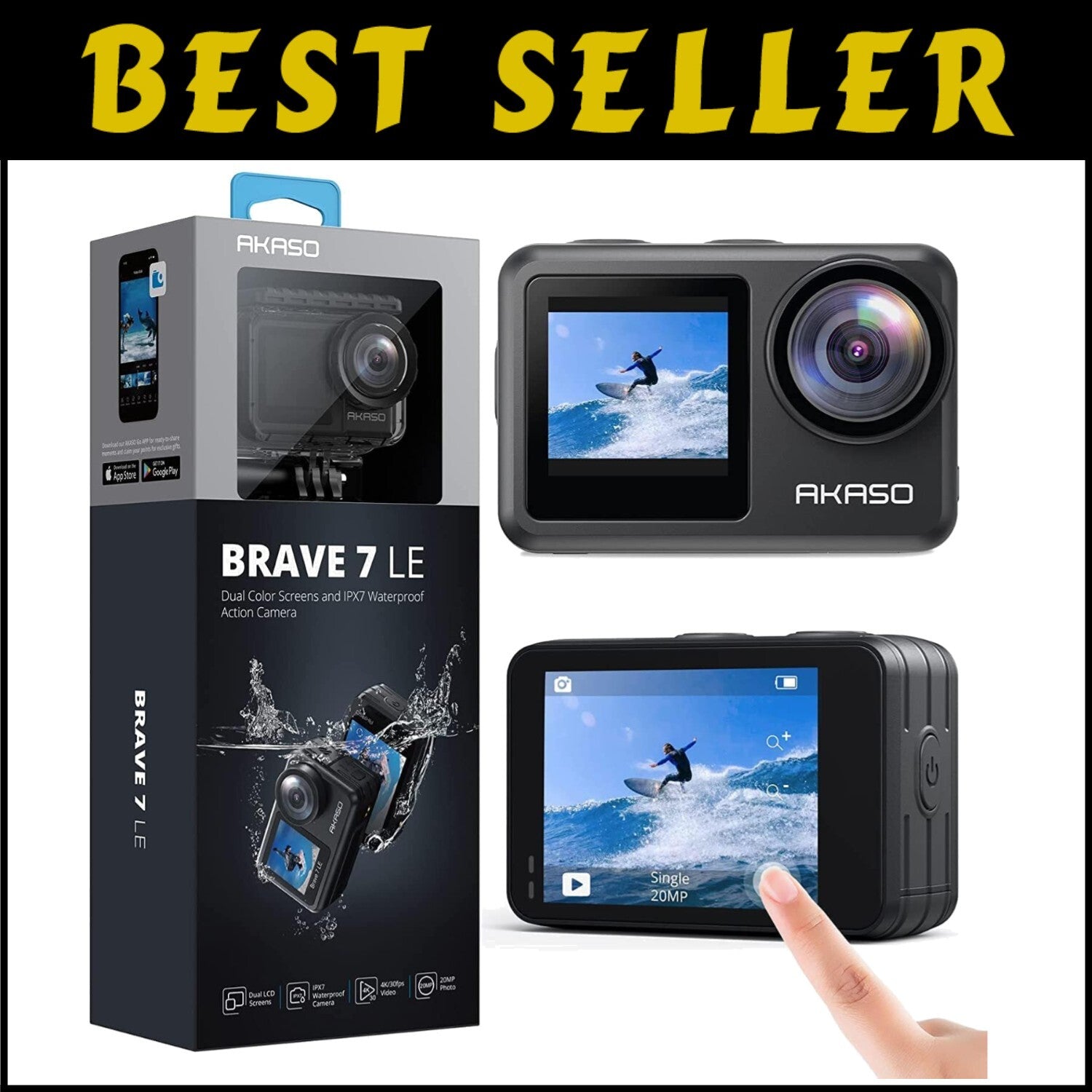 Lightweight 4K Action Camera with Electronic Stabilization - 131FT Waterproof