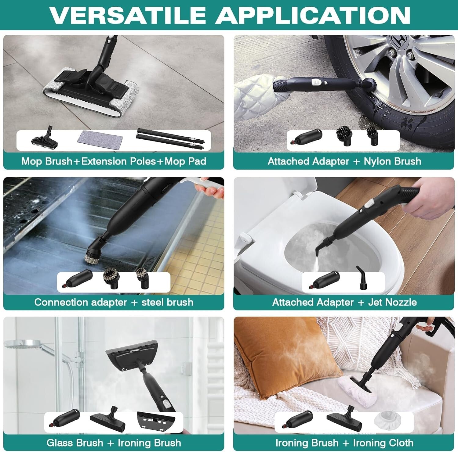 Versatile Steam Cleaner for Floors, Grout & Upholstery - 23 Attachments Included
