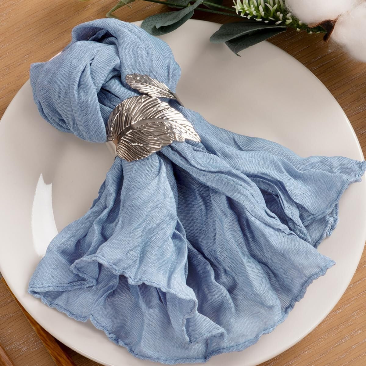 60-Pack Dusty Blue Cheesecloth Napkins 21"x21" for Elegant Weddings & Events