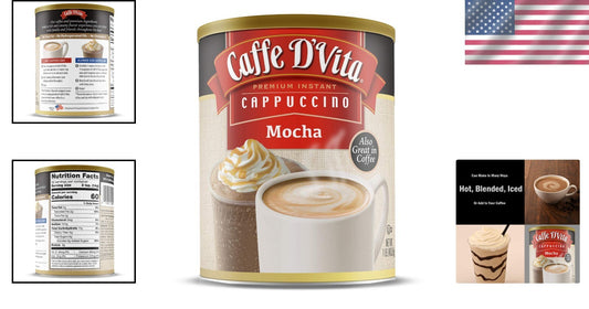Rich & Creamy Caffe D’Vita Mocha Cappuccino Mix - Instant & Versatile 6-Pack