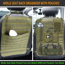 Load image into Gallery viewer, Universal MOLLE Tactical Seat Back Organizer - Durable Khaki Pouches Included