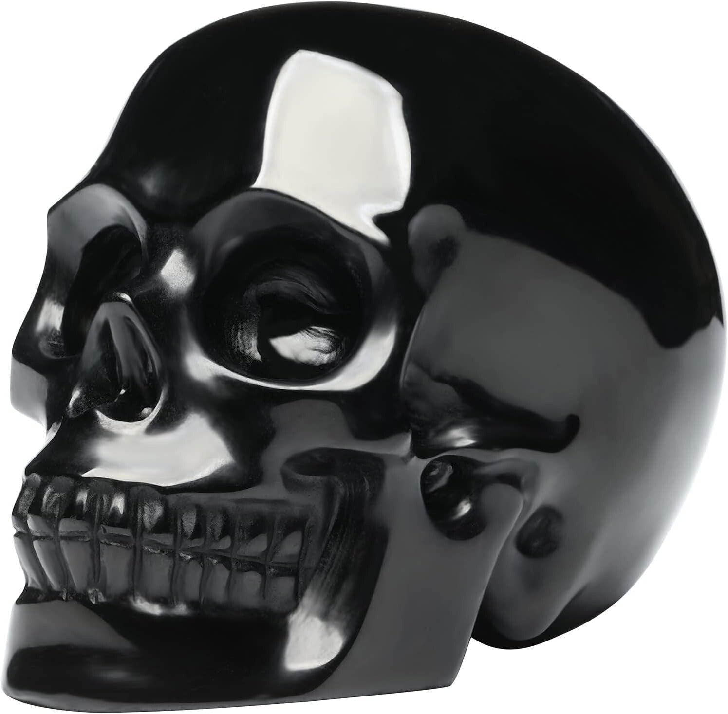 Gorgeous 5'' Black Obsidian Skull - Perfect for Halloween & Year-Round Décor