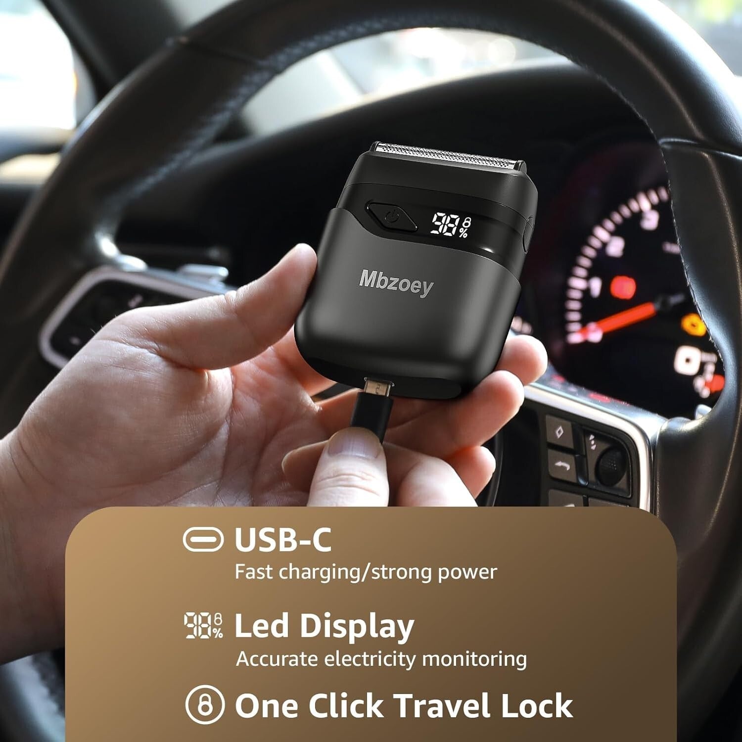 Men's Travel-Friendly Electric Foil Shaver with Smart Sensing Technology