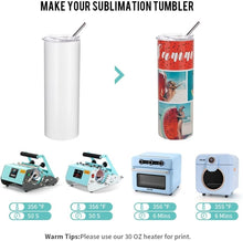 Load image into Gallery viewer, Bulk 10-Pack 20 oz Sublimation Skinny Tumblers - White Stainless Steel Cups