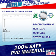 Load image into Gallery viewer, Bulk 250 Clear 4x3 Inch ID Badge Holders - Fast Loading &amp; Durable Protection