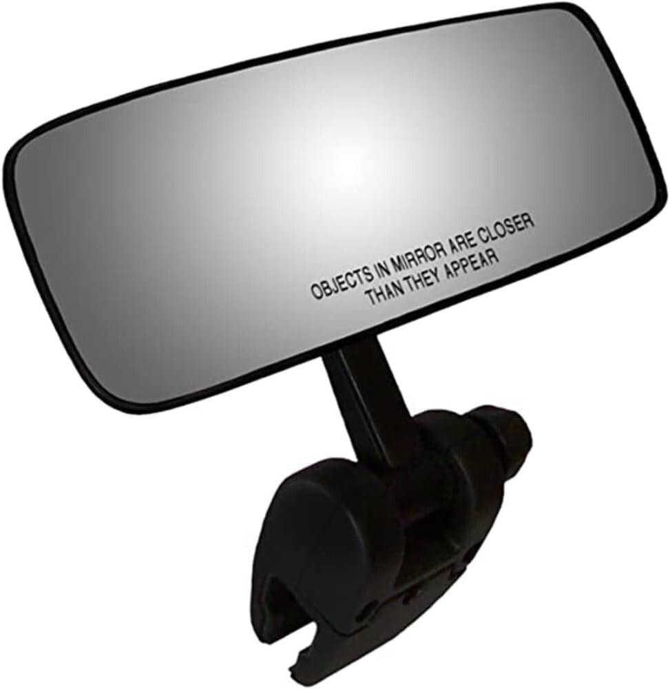 Black 4" x 11" Shatterproof Convex Marine Mirror - Enhanced Visibility