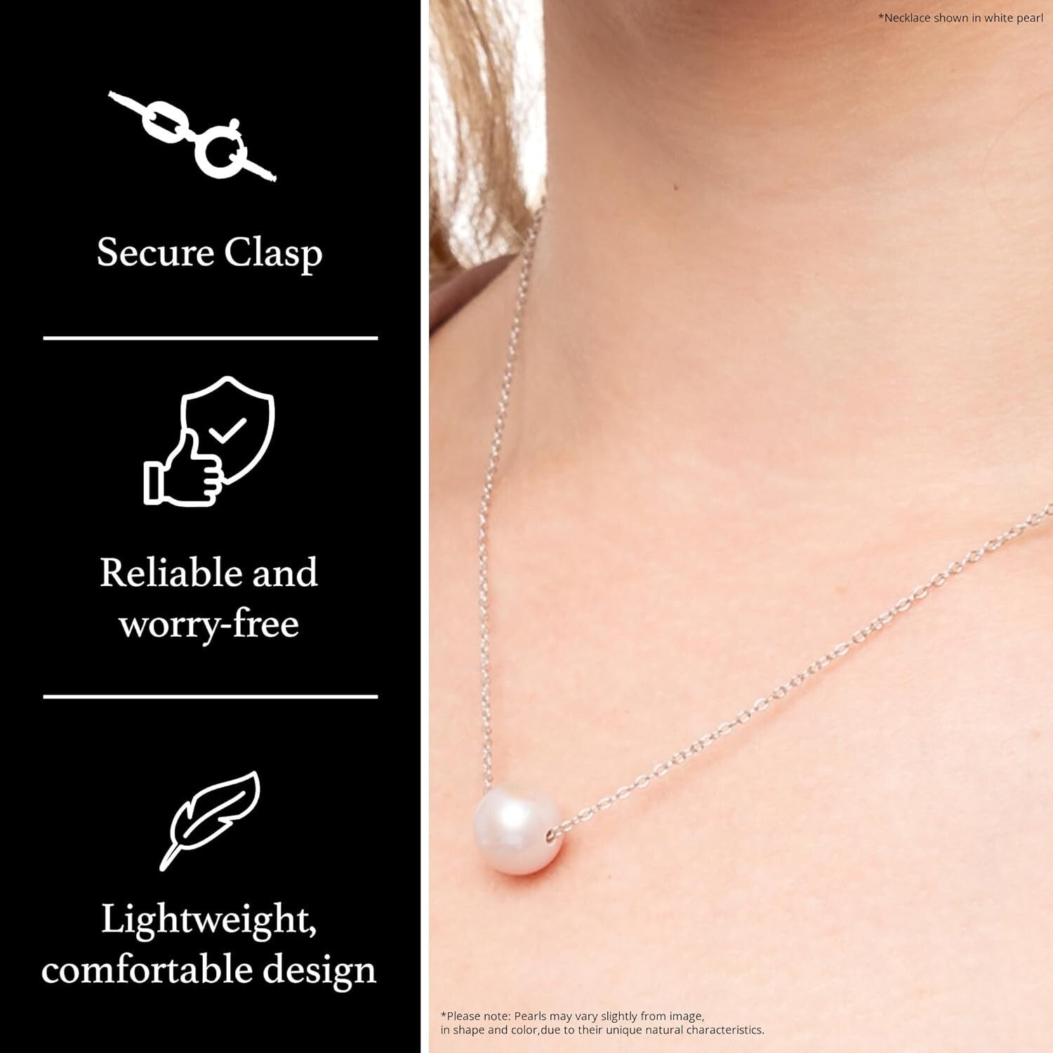 Luxury Sterling Silver 17-Inch Pearl Pendant Necklace for Women - Timeless Gift
