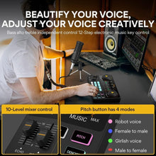Load image into Gallery viewer, Versatile Audio Mixer with Voice Effects &amp; 3.5mm Microphone for Live Streaming