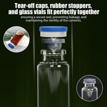 Load image into Gallery viewer, Borosilicate 20ml Clear Glass Headspace Vials with Rubber Stoppers - 100 Sets