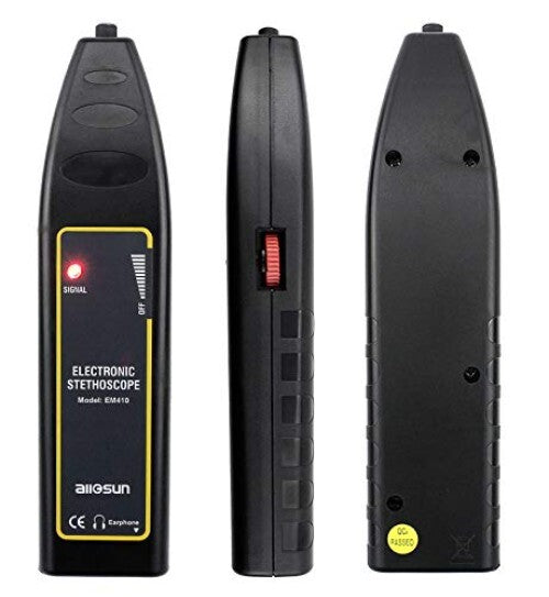 Ultrasonic Automotive Noise Finder Stethoscope with LED Signal Indicator - Black