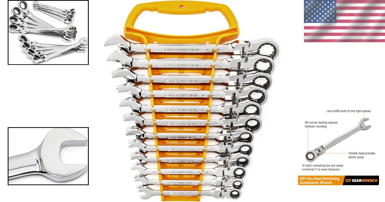 Precision 12-Piece Metric Wrench Set with 72-Tooth Mechanism for Tight Spaces