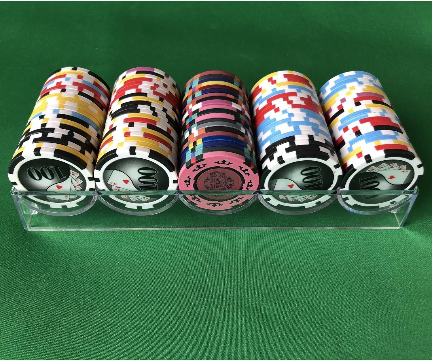 Compact Poker Chip Holder - 1000 Capacity with 10 Racks, No Assembly Needed