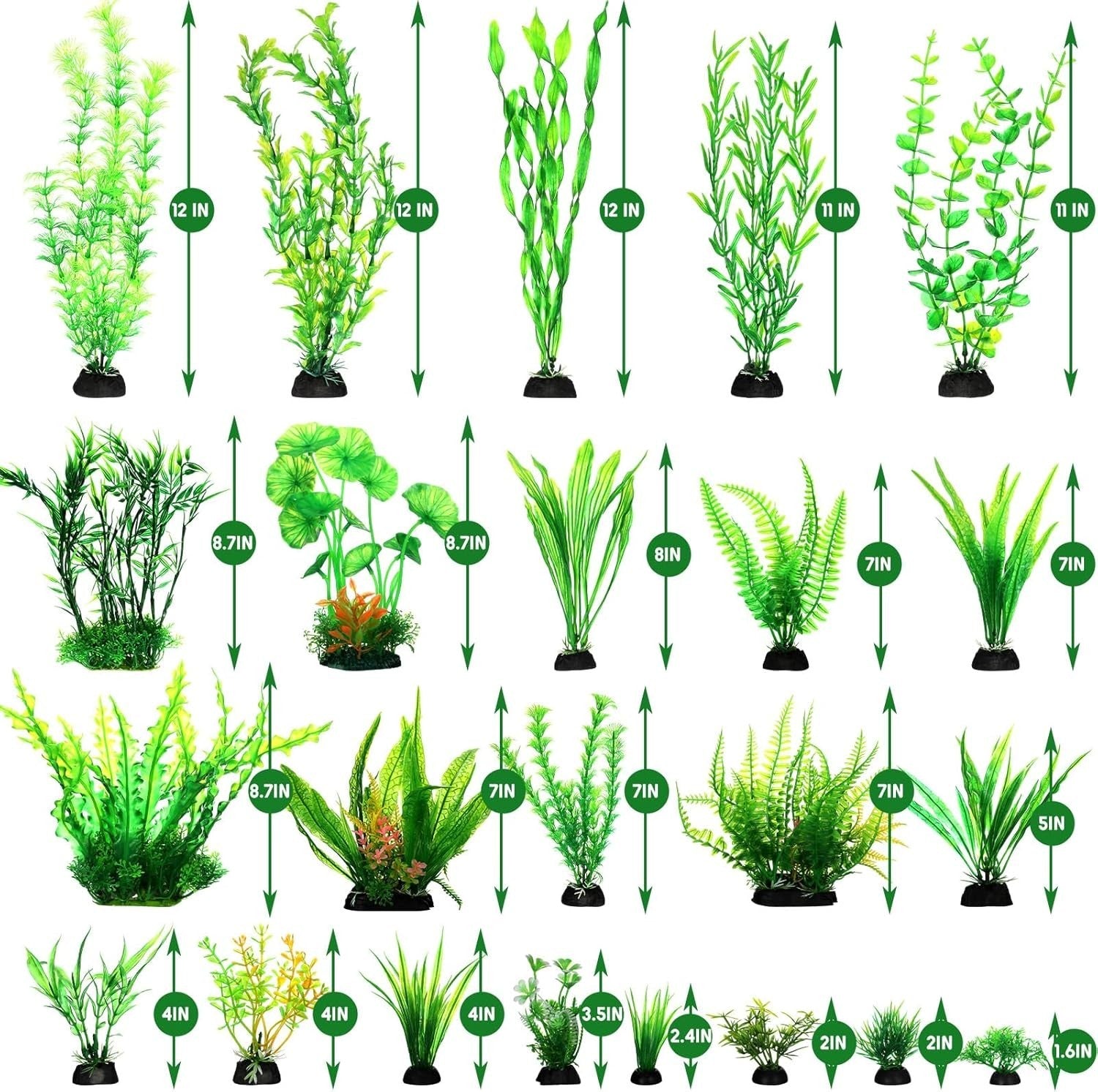 100 Pcs Artificial Aquarium Plants - Vibrant Fish Tank Decorations (45 Styles)