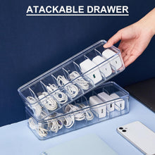 Load image into Gallery viewer, 8 Pcs Clear Cable Organizer Box with 80 Wire Ties - Tidy Desk Solution