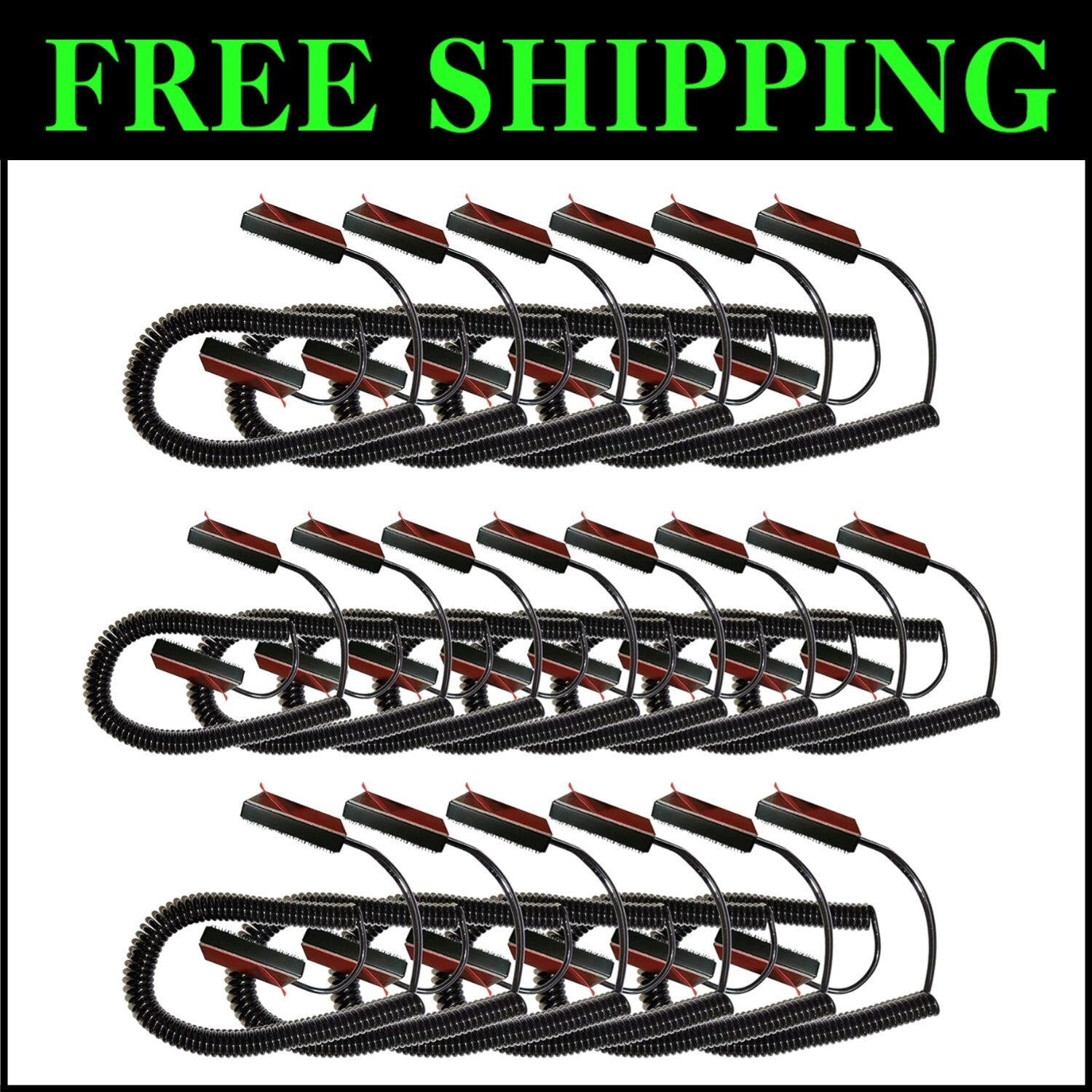 Durable Black Coiled Security Cable Tether for Remote Control - 10 Feet Stretch