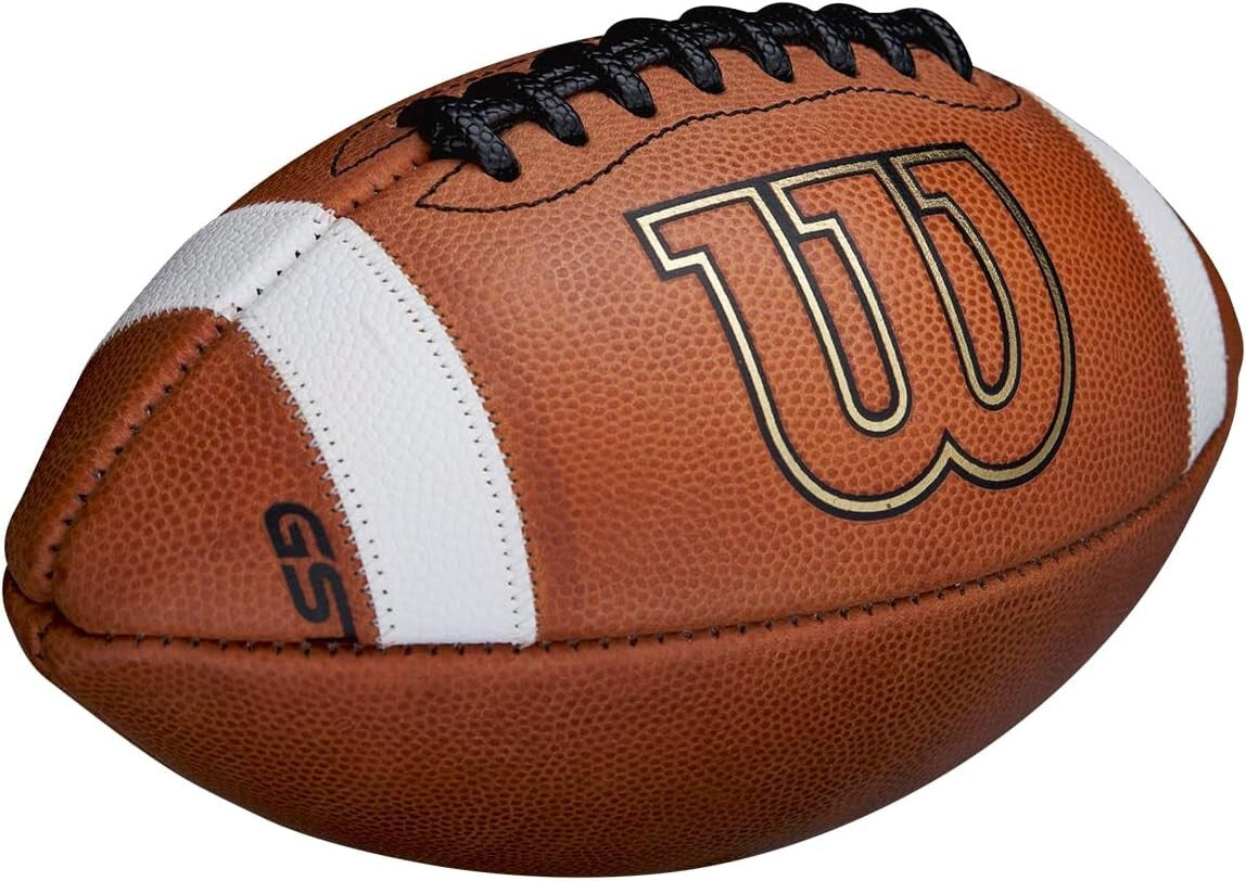 GST Leather Game Football - Junior Size, Premium Grip, Ideal for Ages 9-12