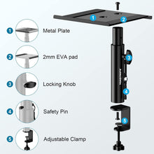 Load image into Gallery viewer, Compact Metal Speaker Stands with Adjustable Height - Studio Monitor Set of 2