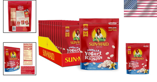 8 oz Resealable Vanilla Yogurt Raisins - Perfect Snack for Lunches and More
