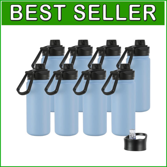 Double Wall Insulated 16 oz Water Bottles – Seafoam Kids Pack with Wide Mouth