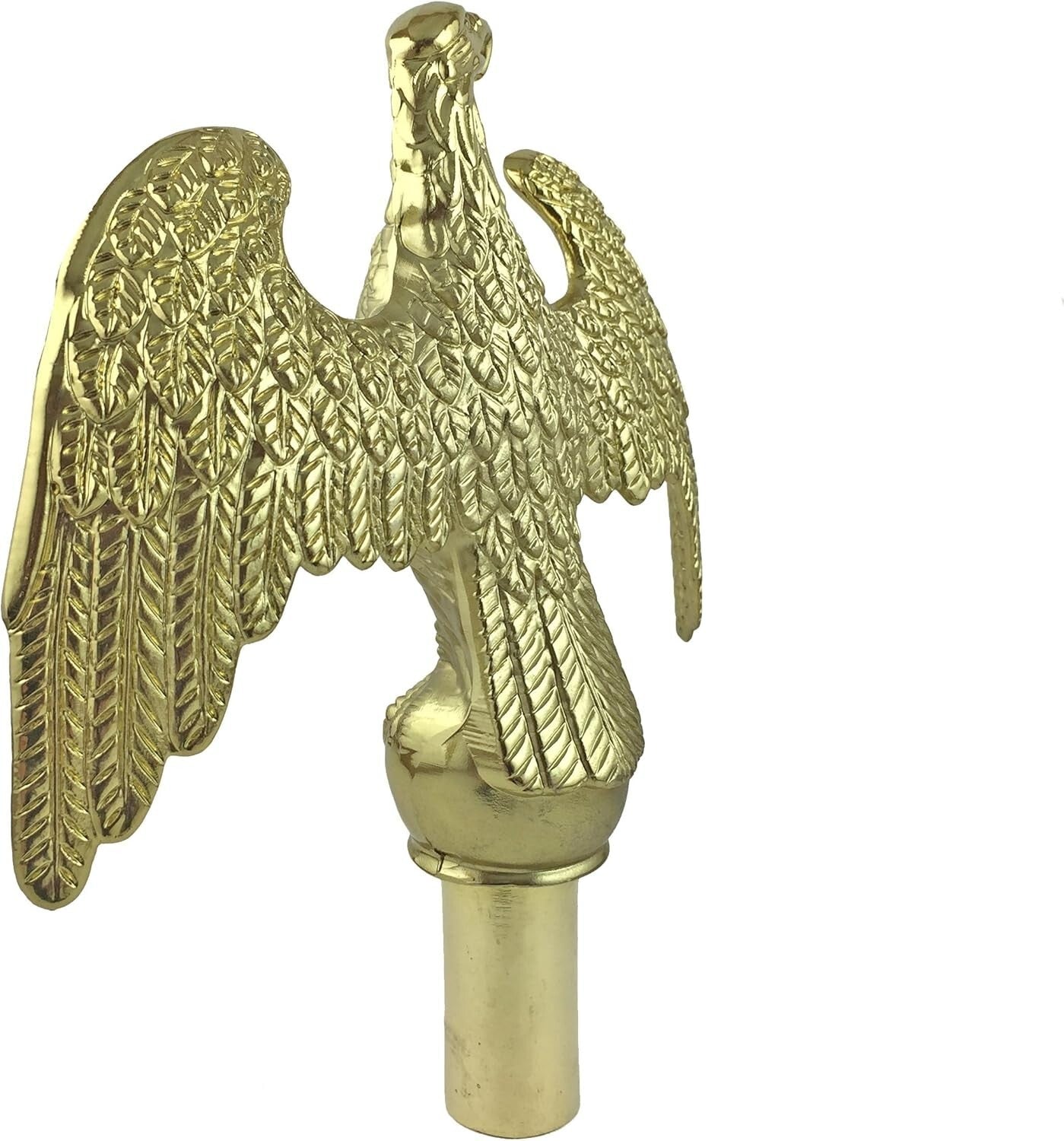 Durable Aluminum Gold Eagle Flagpole Topper - 7.5-Inch with Removable Adapter
