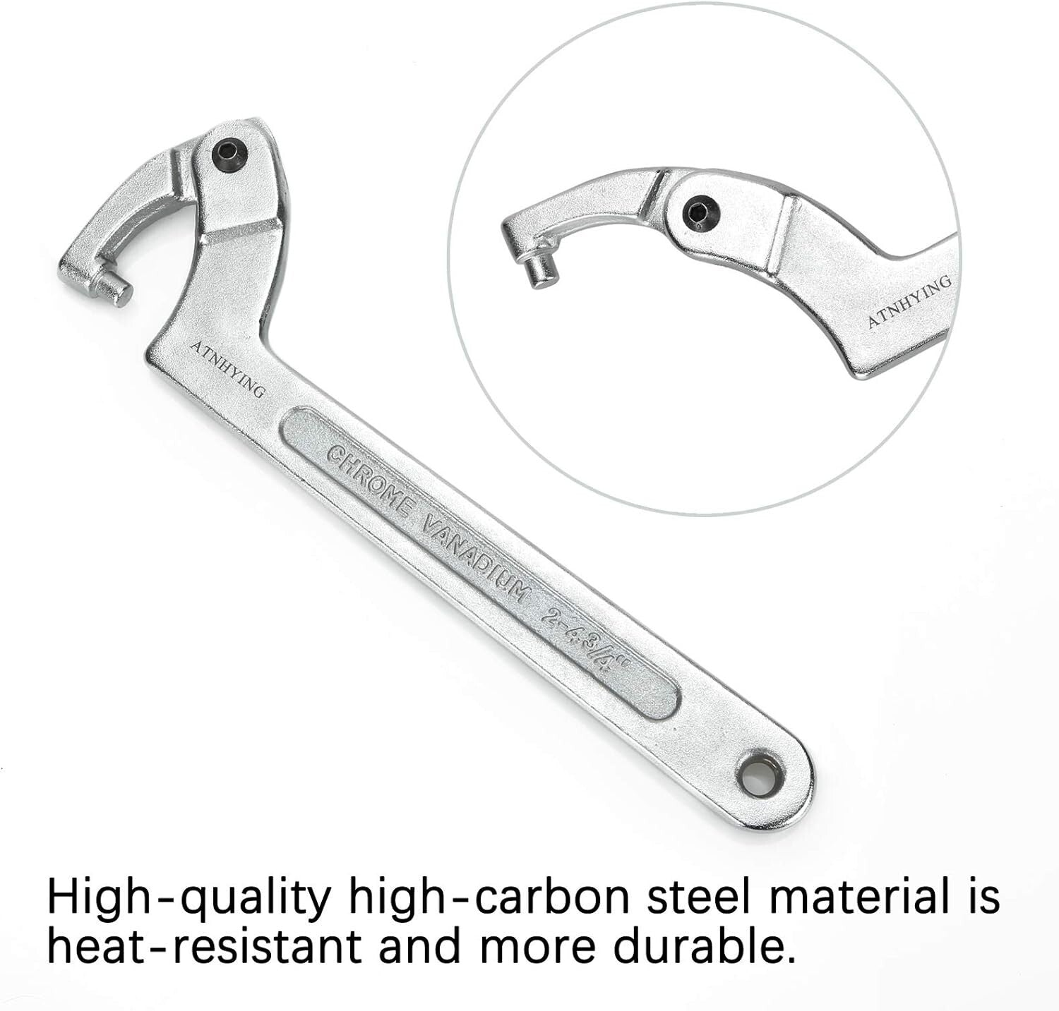 4-Piece Adjustable Spanner Wrench Set - Ideal for Vehicles and Machinery