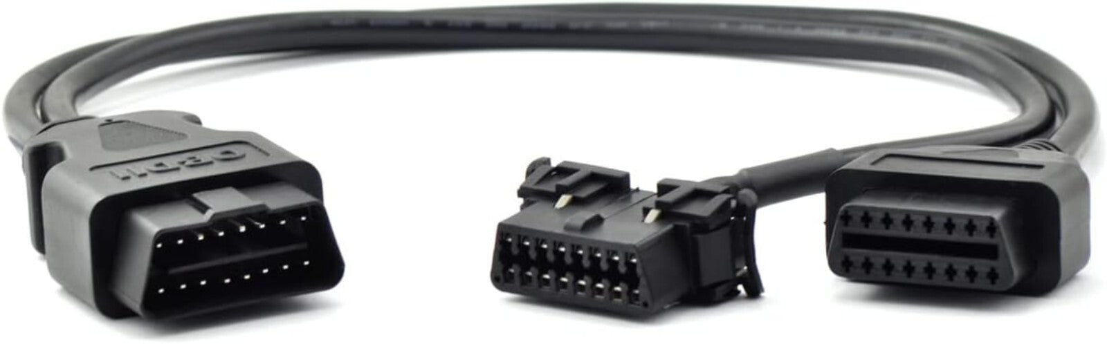 OBD II Full 16 Pin Splitter 1 Male to 2 Female - 50cm Diagnostic Extension Cable
