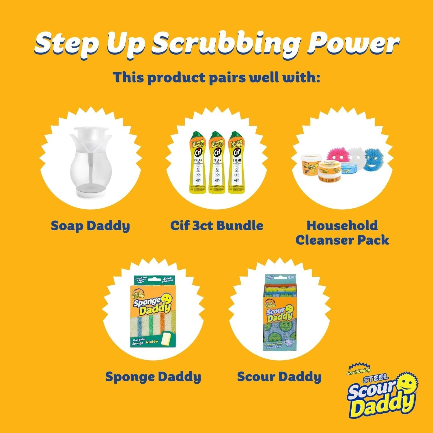 18-Pack Scour Daddy XL - Extra Large Steel Dish Scrubber for Tough Cleaning