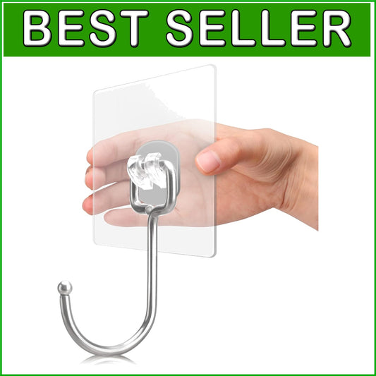 Durable 100-Pack Clear Wall Hooks with 37lbs Load - Easy No Damage Installation