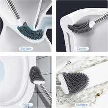 Load image into Gallery viewer, Flexible Silicone Toilet Brush with Stainless Steel Holder - Modern Cleanliness