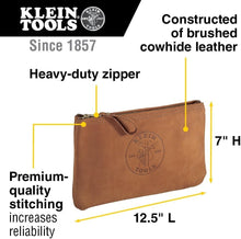 Load image into Gallery viewer, Sturdy 12.5-Inch Leather Zipper Bag for Tools - Professional Quality Storage