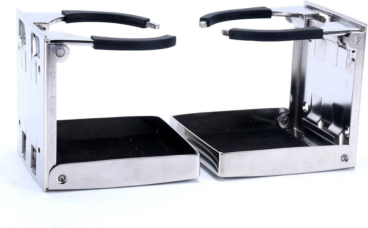 4-Pack Premium Stainless Steel Adjustable Folding Cup Holders for Boats & RVs