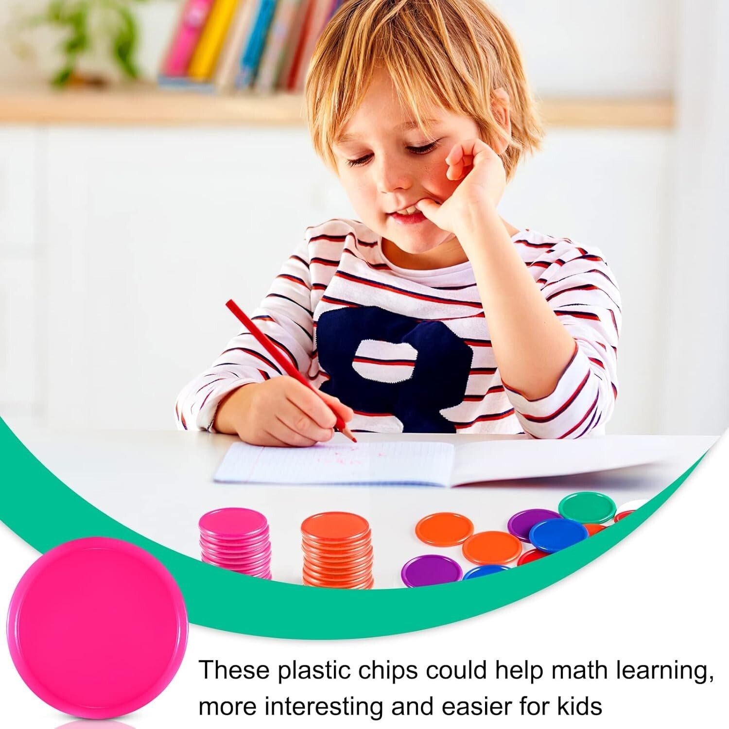 Engaging 1-Inch Bingo Chips - 2000 Colorful Disks for Math Practice & Games