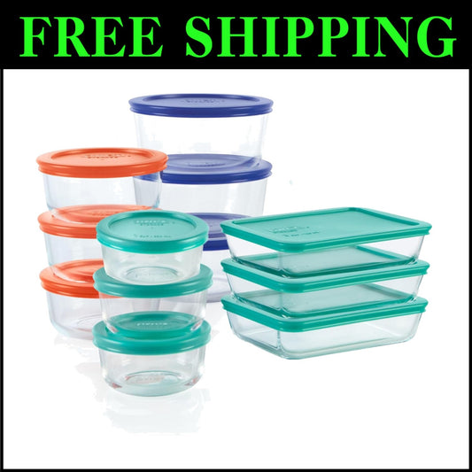 Multi-Sized Glass Food Storage Containers – 24 Pieces for Kitchen Essentials