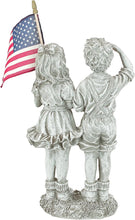 Load image into Gallery viewer, 8" Patriotic Children Statue with USA Flag - Perfect for Memorials &amp; Holidays