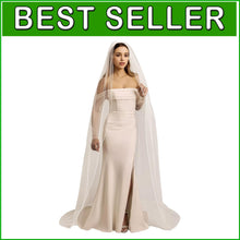 Load image into Gallery viewer, Lightweight Beaded Edge Bridal Veil - 1 Tier Fingertip Style for Elegant Brides