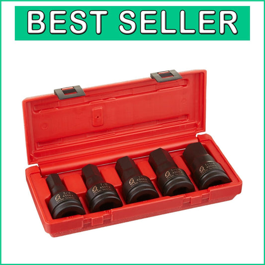 Durable 5-Piece SAE Hex Driver Set - 3/4 inch Drive with Low Profile Design
