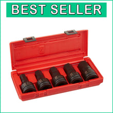 Load image into Gallery viewer, Durable 5-Piece SAE Hex Driver Set - 3/4 inch Drive with Low Profile Design
