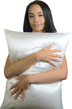 Load image into Gallery viewer, 19 Momme Mulberry Silk Pillowcase - Standard Size with Envelope Closure - White