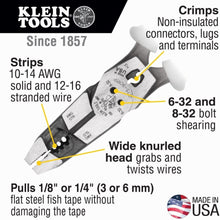 Load image into Gallery viewer, USA-Made 9-Inch High Leverage Wire Stripper, Crimper &amp; Multi-Tool Pliers