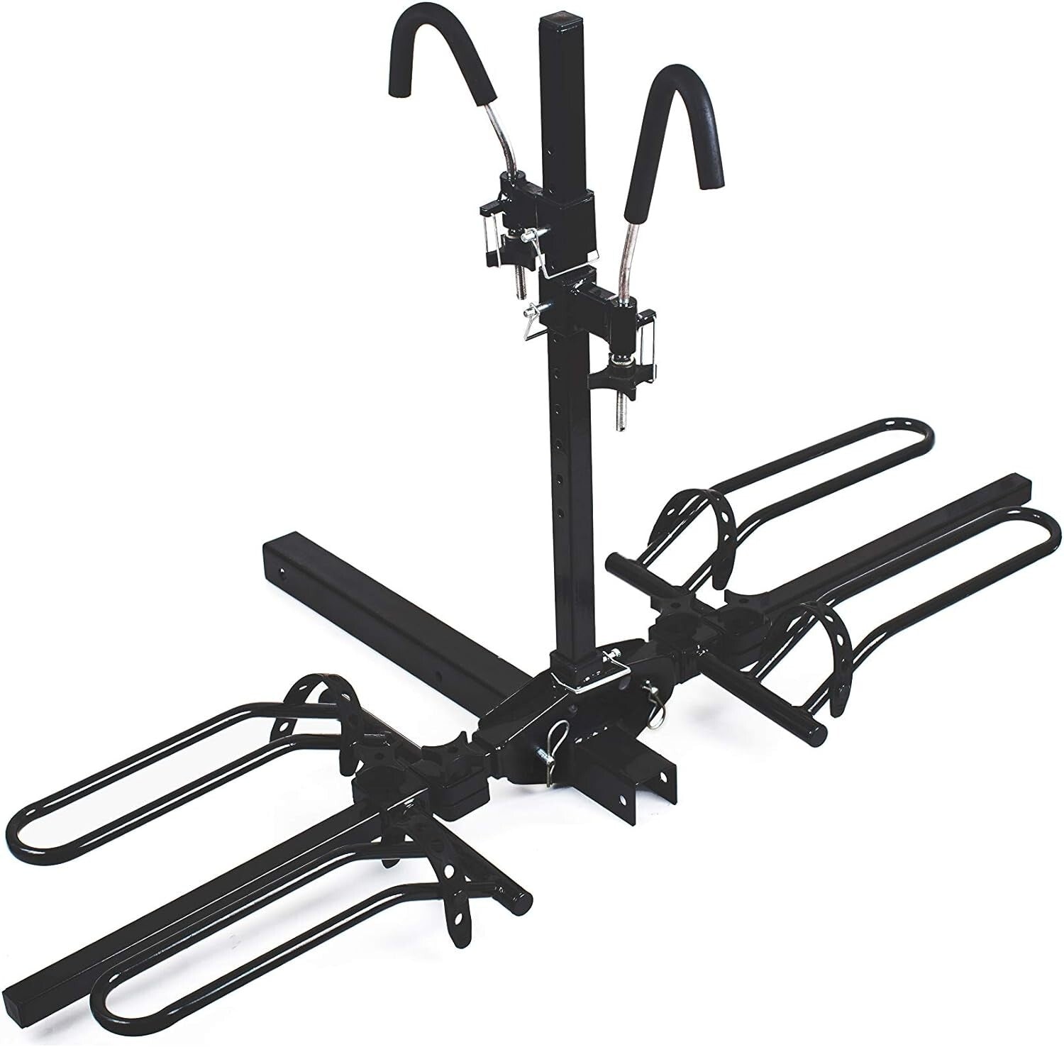 Compact 2-Bike Hitch Mount Platform with Secure Clamp for Easy Transportation
